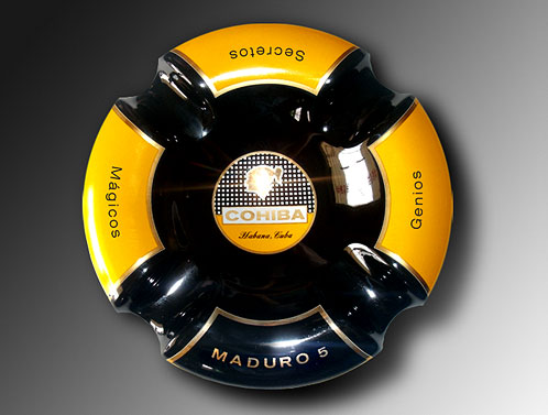 COHIBA MADURO 5 ASHTRAY (BLACK & YELLOW) Limited edition