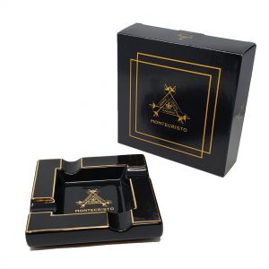 Montecristo Square Classic Cigar Ashtray - Black